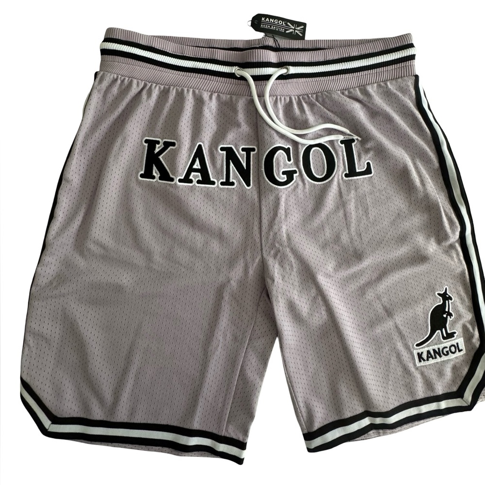 Kangol Mesh Shorts Mens Large Gray Logo Athletic Streetwear NWT Lounge Fit